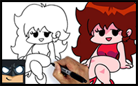 How to Draw Friday Night Funkin | Girlfriend