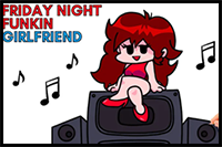 How to Draw Friday Night Funkin Girlfriend | FNF GF | Easy Step By Step Drawing Tutorial
