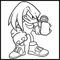 How to draw Knuckles – FNF Rhythm Rush