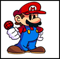 How to Draw Mario | Friday Night Funkin Mod - Vs Mario Rebooted