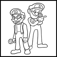 How to draw Mario and Luigi from Tails Gets Trolled