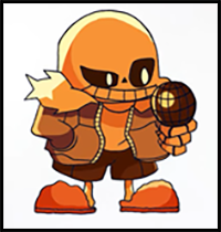 How to Draw FNF MOD Character Indie Cross Sans Easy Step by Step