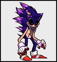 How to Draw FNF MOD Sonic EXE V2 - Triple Trouble - Step by Step