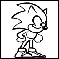 How to draw Dorkly Sonic from FNF
