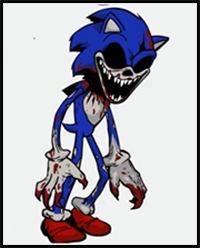 How to Draw FNF MOD Sonic EXE V2