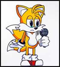 How to Draw FNF MOD Character - Tails Easy Step by Step