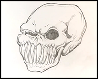 How to Draw Baraka Skull from Mortal Kombat