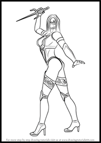 How to Draw Mileena from Mortal Kombat