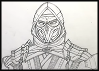 How to Draw Scorpion (Mortal Kombat 11) | Tutorial Time Lapse