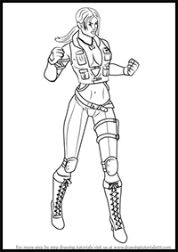 How to Draw Sonya Blade from Mortal Kombat
