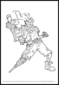 How to Draw Junkrat from Overwatch