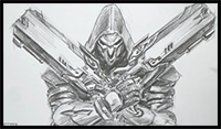 How to Draw Overwatch Reaper with Pencil