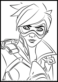 How to Draw Tracer Face from Overwatch