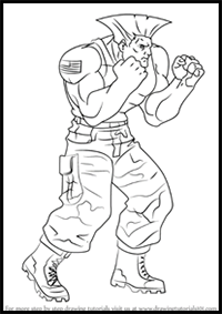 How to Draw Guile from Street Fighter