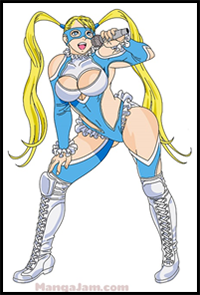 How to Draw Rainbow Mika from Street Fighter