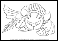 How to Draw Meta Knight from Super Smash Bros