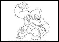 How to Draw Donkey Kong from Super Smash Bros