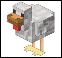 How to Draw Chickens from Minecraft