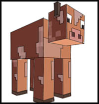 How to Draw a Cow from Minecraft
