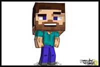 How to Draw a Chibi Steve from Minecraft