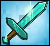 How to Draw the Minecraft Diamond Sword