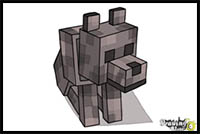 How to Draw a Minecraft Wolf