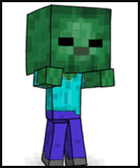 How to Draw a Chibi Zombie from Minecraft