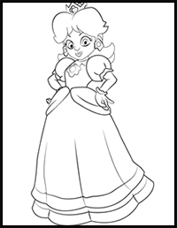 How to Draw Princess Daisy from Super Mario from Super Mario
