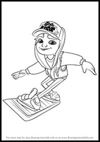 How to Draw Jake Running from Subway Surfers