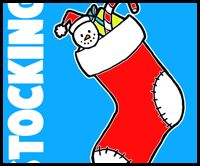 How to Draw Simple Christmas Stockings
