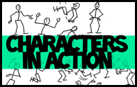 How to Draw Cartoon People Figures Moving in Different Movements and Actions