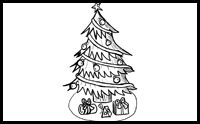 How to Draw Christmas Trees Step by Step Drawing Tutorial