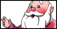 How to Draw Santa Clause in 10 Easy Steps : Christmas Drawing Tutorial 