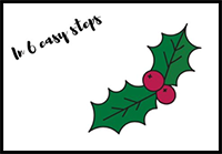 How to Draw Holly - Easy Holly Drawing to Try