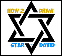 How to Draw the Star of David (The Jewish Star) with Easy Steps Drawing Tutorial