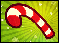 How to Draw a Candy Cane For Kids