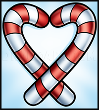 How to Draw a Candy Cane Heart