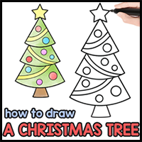 Christmas Tree Directed Drawing Guide