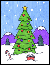 How to draw a Christmas Tree