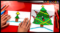 How To Draw A Christmas Tree Folding Surprise