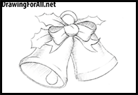 how to draw christmas bells