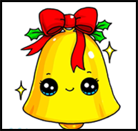 How to Draw a Christmas Bell Easy and Cute