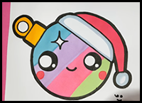 How to Draw a Colorful Christmas Ornament Easy and Cute