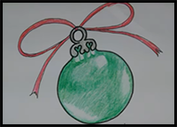 How to Draw a Christmas Tree Ornament