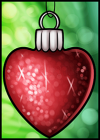 How to Draw a Christmas Heart Ornament