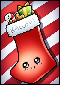 Kawaii Christmas Stocking Drawing