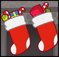 How to Draw Christmas Stockings, Christmas Stockings