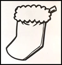 How to Draw a Christmas Stocking - Christmas Drawings