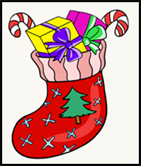 How to Draw a Christmas Stocking