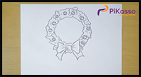 How to Draw Christmas Wreath Step by Step